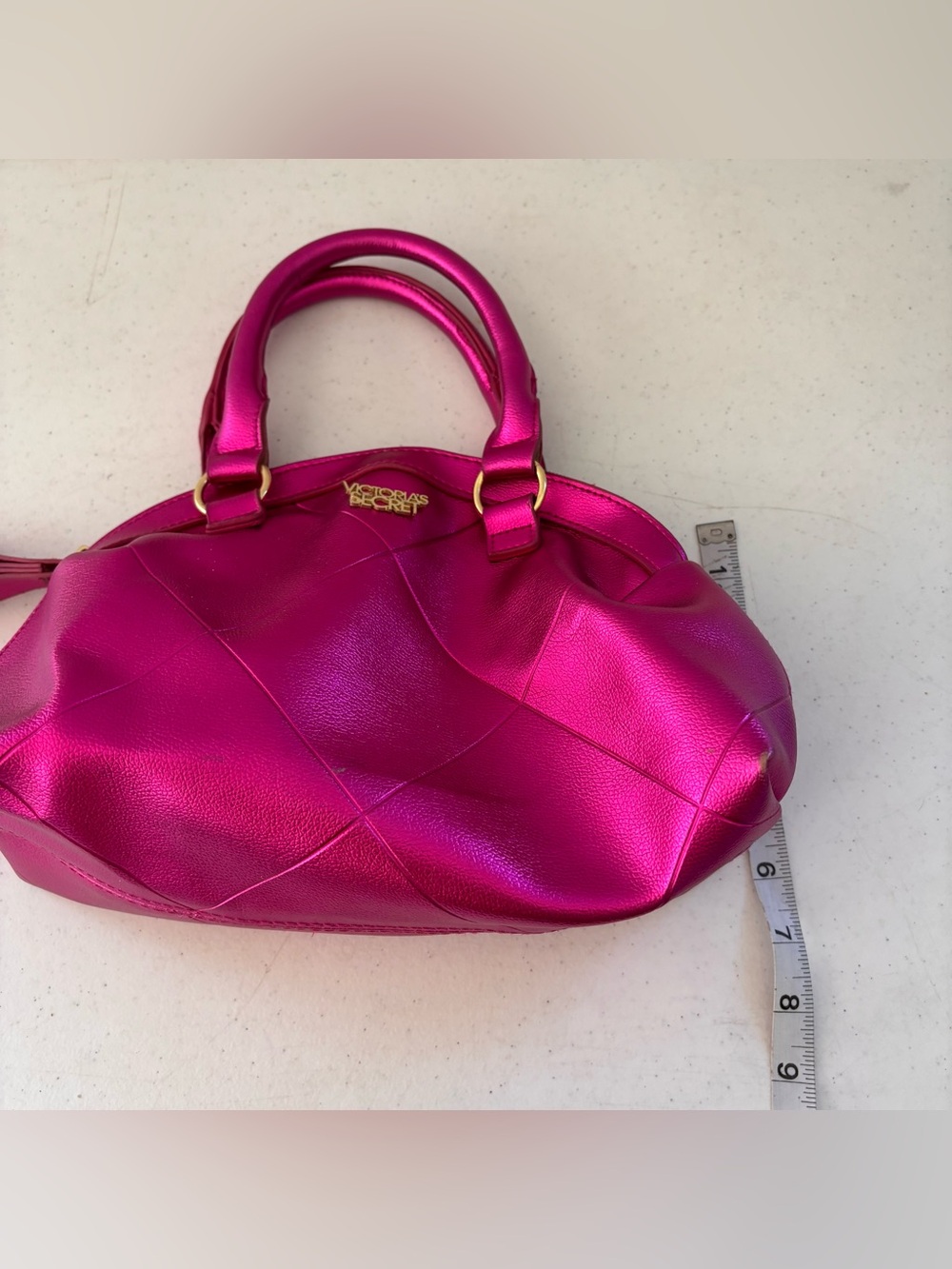 Victoria's Secret Hot Pink Metallic Dome Satchel - Picture 9 of 9